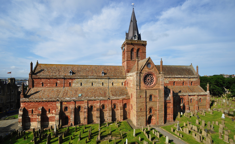 St Magnus Cathedral, Kirkwall, Viewed From The Bishop's Palace