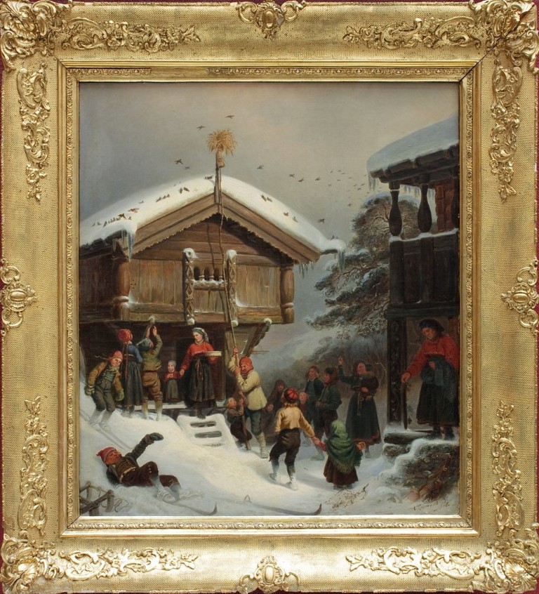 Norsk Juleskik (1846) A. Tidemand. Foto: Digitalt museum.