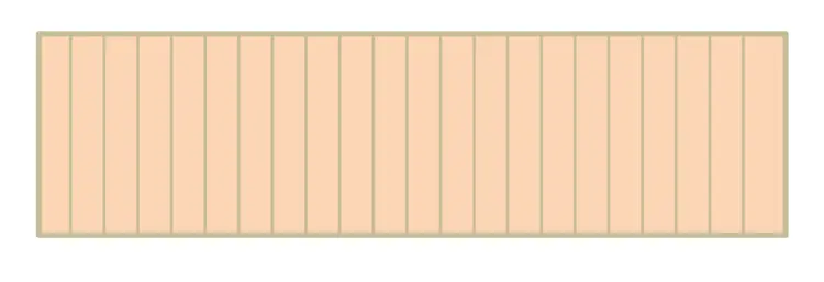 Sagspor etter oppgangssag ser ut som parallelle riller.