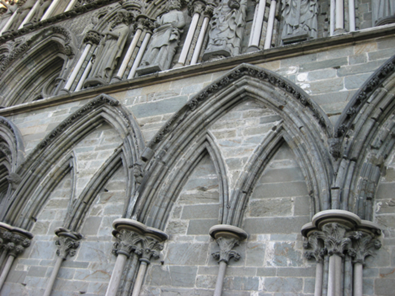 Fra vestveggen, Nidarosdomen. Foto: CEWG