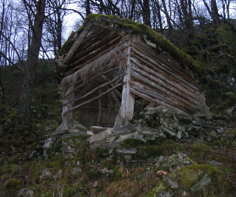 Jedlaløo før istandsetting som viser hvordan den ligger i terrenget. Foto: Trond Oalann