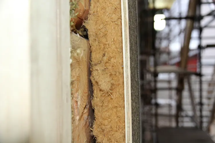 Konstruksjonen før kledningen kommer på plass. Foto: Christer Stenby, Bygg og Bevar