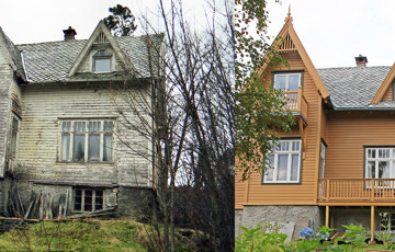 Før og etter! Det er nesten ikke til å tro at det er det samme huset. Foto: Øyvind Johnsen