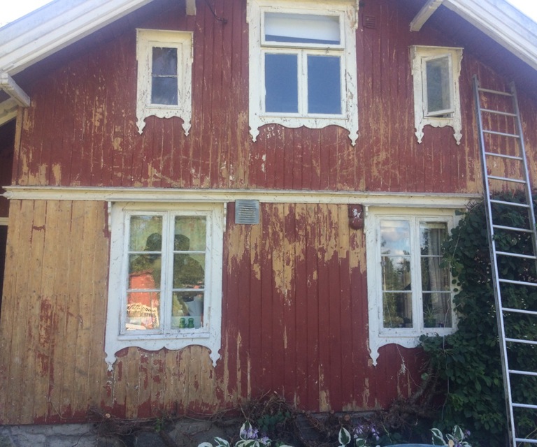 Klart for skraping av vegg