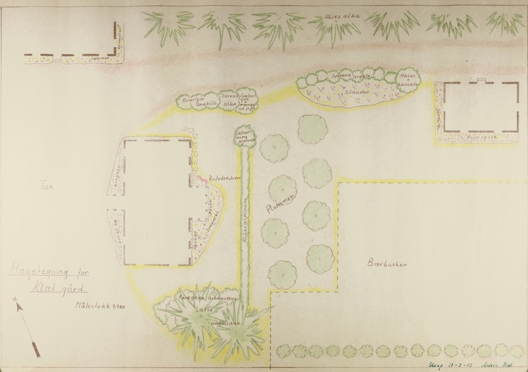 Hagetegning for Klæt gård Utformet ca 1952 Ill Sverresborg Trøndelag folkemuseum.jpg